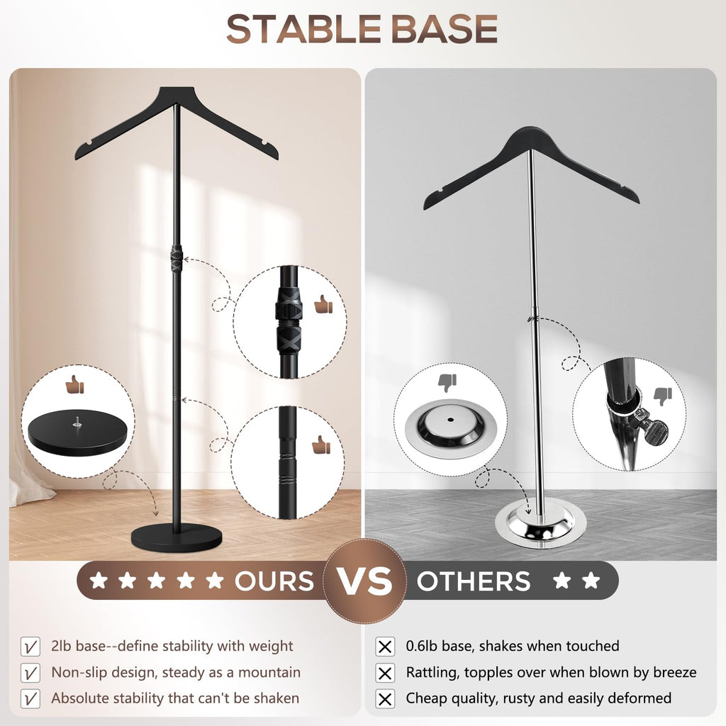 2 Pack Mannequin Torso, 30 to 41 Inch Height Adjustable Shirt Display Stand for Vendors Shop Graduation Party, Stable Ease Assembly Dress Form Clothes Garment Rack, Jacket Coat Hanger Stand, Black