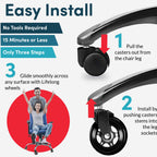 Lifelong Office Chair Wheels Replacement, Heavy Duty, 5-Pack, 98% Fits
