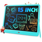 TEKFUN 15" LCD Writing Tablet for Kids, Large Drawing Pad for Boys & Girls, Screen-Free Way to Keep Kids Busy, Reusable Doodle Board for Learning & Travel, Great Christmas Gift Idea(15in Blue)