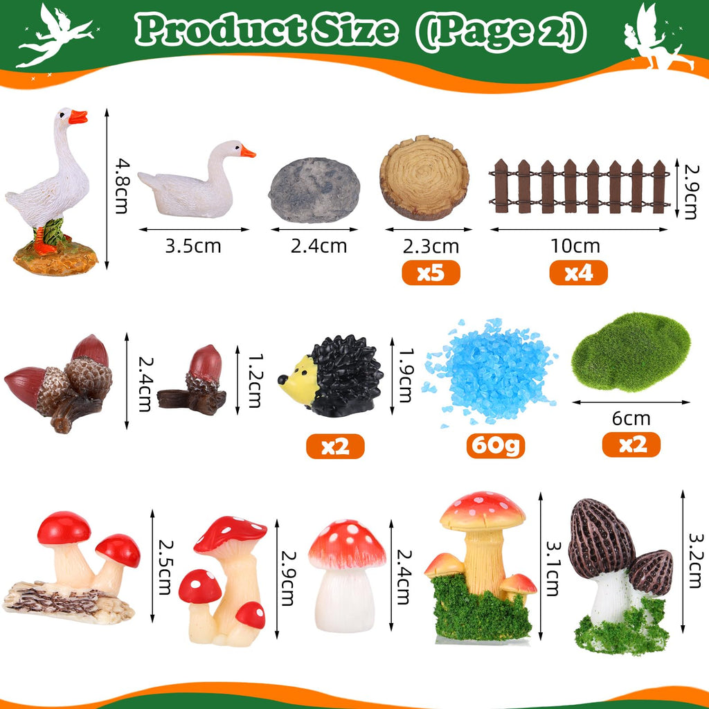 HIYZI 109 Pcs Fairy Garden Accessories Miniature Fairy Figurines Kit