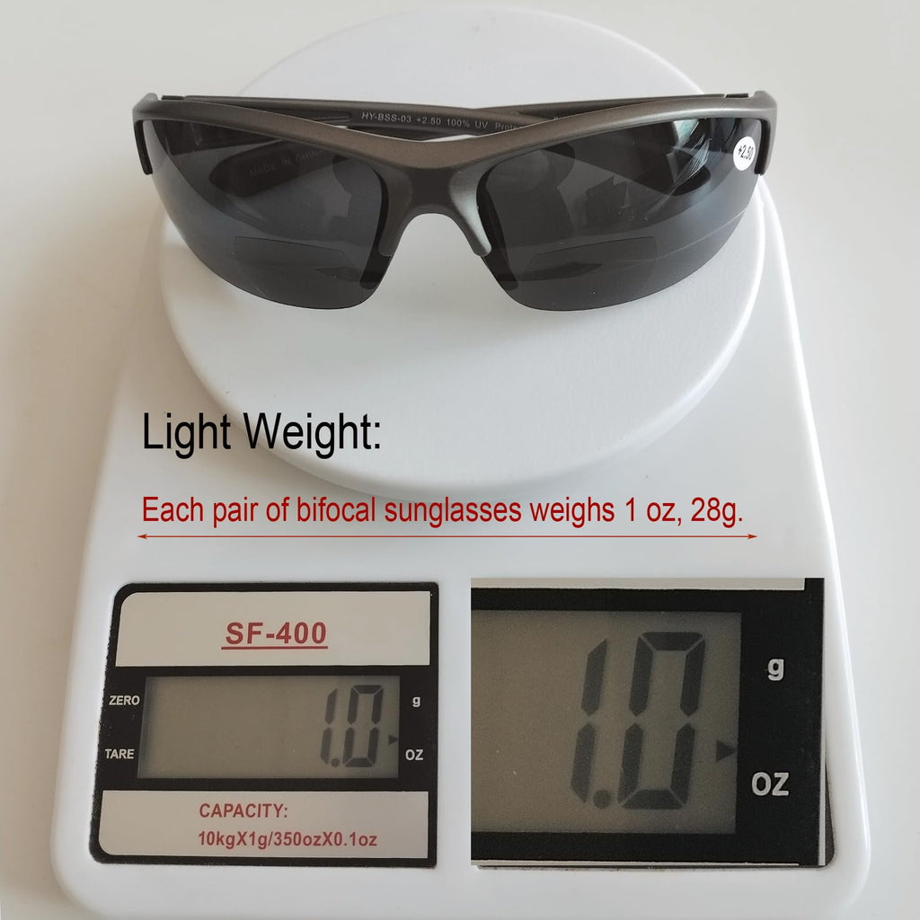 Hyyiyun 3 Pairs Bifocal Wrap Around Sunglasses for Men and Women, Sun Reader UV Protection with 3 Microfiber Pouch