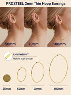18K Gold Plated Hoop Earrings for Women Statement Jewelry Circle Round Earrings