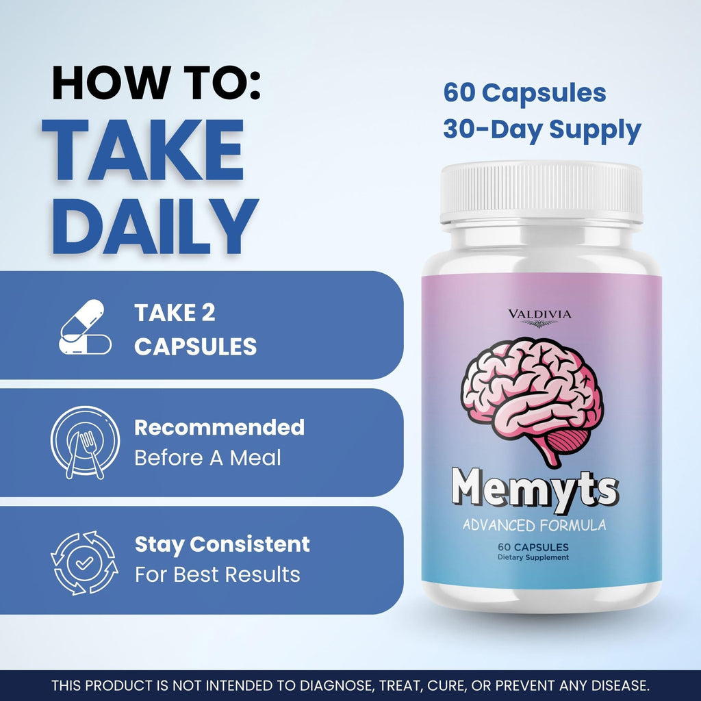 Valdivia (5 Pack) Memyts – Natural Daily Supplement with B Vitamins and Herbal Extracts | Non-GMO | Made in USA | 100% Natural, 300 Capsules, 5-Month Supply