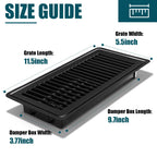 VOISEN Floor Register 4x10, 8 Pack Black Floor Vent Covers, Heavy Duty Steel Walkable Floor Vents,Vent Covers for Home Floor