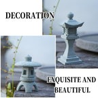 Saihisday 6pcs Miniature Asian Decor, Japanese Lantern Style, Chinese Pagoda Statue for Fish Tank Aquarium Ornament Decor Bonsai Micro Rockery Landscape Kit