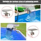 Pool Waterfall Creating Soothing White Noise Sound, Pool Waterfall with Relaxing Sound for Above Ground Pools, Peaceful and Soothing on Hot Days, Power by Filter Pump