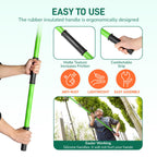 VINGLI 26FT Manual Pole Saw for Tree Trimming, Extendable Tree Pruner, Sharp Steel Blade and Scissors, High Tree Branch Cutter with Lightweight 8 Fiberglass Long Handles, for Pruning Palms and Shrubs