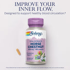 Solaray Horse Chestnut Extract 400 mg - Standardized to 72 mg Aescin - With 55 mg of Butchers Broom - Vein and Blood Circulation Supplements - Vegan, Non-GMO, 60-Day Guarantee, 60 Servings, 60 VegCaps