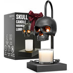 Nomnu Skull Candle Warmer Lamp, Black Spooky Gothic Decor w/Timer & Dimmer