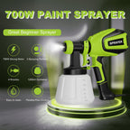 VONFORN Paint Sprayer, HVLP Spray Gun with Cleaning & Blowing Joints, 4 Nozzles and 3 Patterns, Easy to Clean, for Furniture, Cabinets, Fence, Walls, Door, Garden Chairs etc. VF803 VF803 Dark Green
