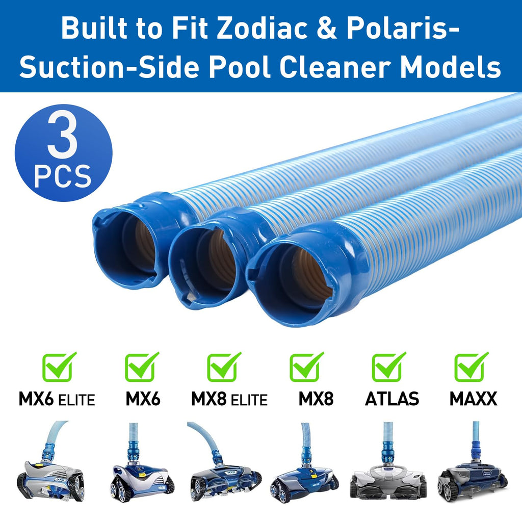 Pool Vacuum Hose, 3 Pack Twist Lock Pool Cleaner Hose Replacement for MX6 MX8, 39-Inch Swimming Pool Vacuum Hoses for Inground Pools, Easy Connect