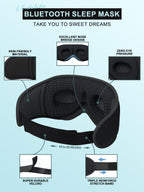 LC-dolida Sleep Headphones, 3D Sleep Mask Bluetooth Wireless Music Eye Mask, Sleeping Headphones for Side Sleepers Sleep Mask with Bluetooth Headphones Ultra-Thin Stereo Speakers Perfect for Sleeping