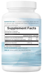Pure Magnesium Glycinate 1,000mg, 300 Capsules | 100% Chelated for Max Absorption | Enhanced with Vitamin C | Only Uses Active Ingredients