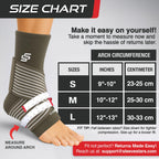 Sleeve Stars Ankle Brace for Women & Men, Ankle Wrap for Sprain, Compression Sleeve for Plantar Fasciitis Relief, Easy Customizable Support: w/ Removable Strap (Single/M:10"-12"/Mocha Brown)