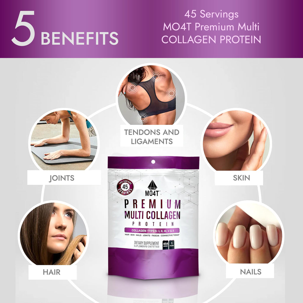 MOMOF4TRANSFORM MO4T Hydrolyzed Multi Collagen Powder -Collagen Protein- Collagen Peptides-Type 1,2,3,5,10 -Sugar-Free, Keto-Friendly -10.58 Oz