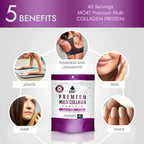 MOMOF4TRANSFORM MO4T Hydrolyzed Multi Collagen Powder -Collagen Protein- Collagen Peptides-Type 1,2,3,5,10 -Sugar-Free, Keto-Friendly -10.58 Oz