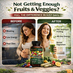 Super Fruits and Veggies Supplement,36 Fresh Veggies & Fruits,Balance of Nature Daily Nutritional Supplement for Digestive Health & Constipation Relief,60-Day Supply,Made in USA