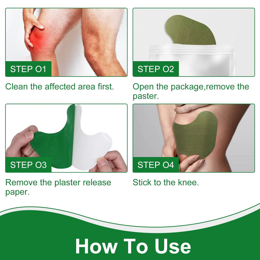 60Pcs Knee Pain Relief Patches Kit, Pain Relief Patch for Knee, Wormwood Herbal Knee Patches for Arthritis, Relieves Muscle Soreness in Knee, Neck, Shoulder