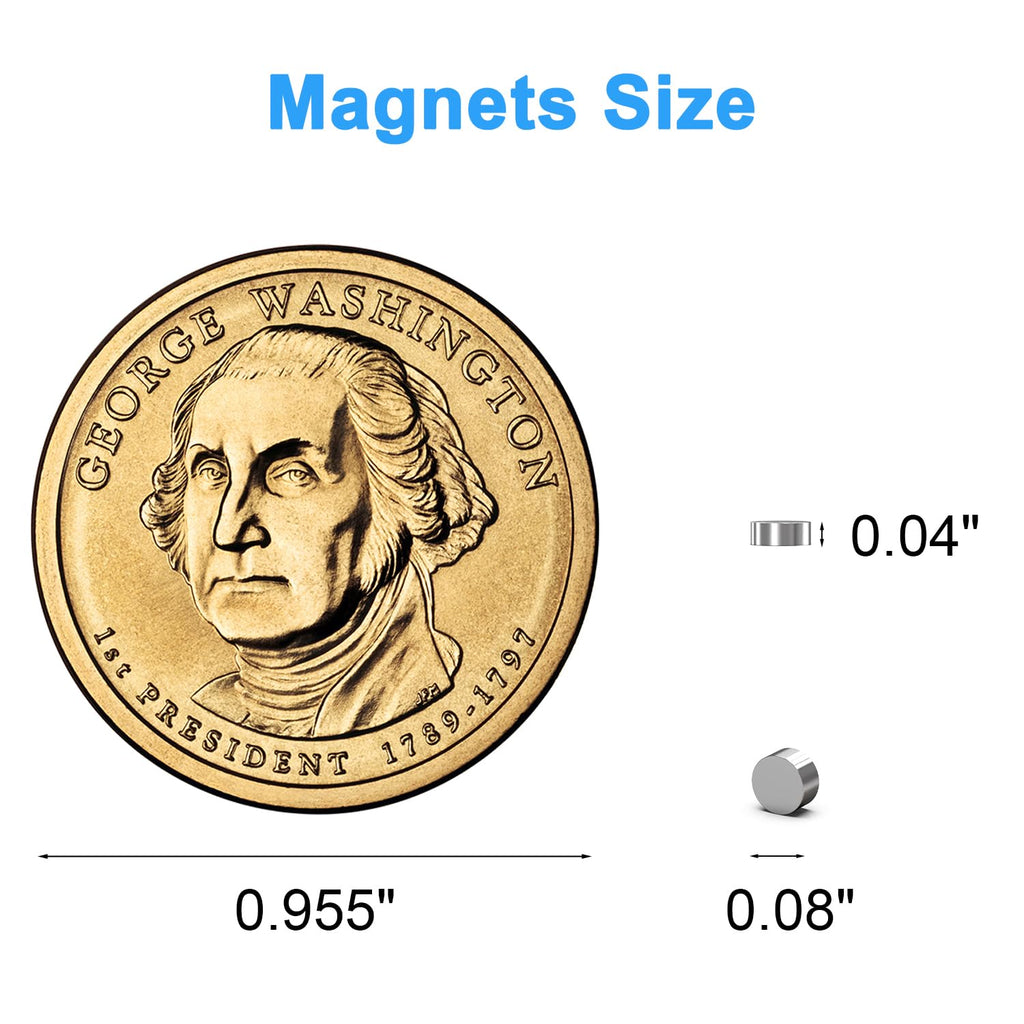 Caturledas Mini Magnets, 2x1mm Little Round Magnetic 400 Pack