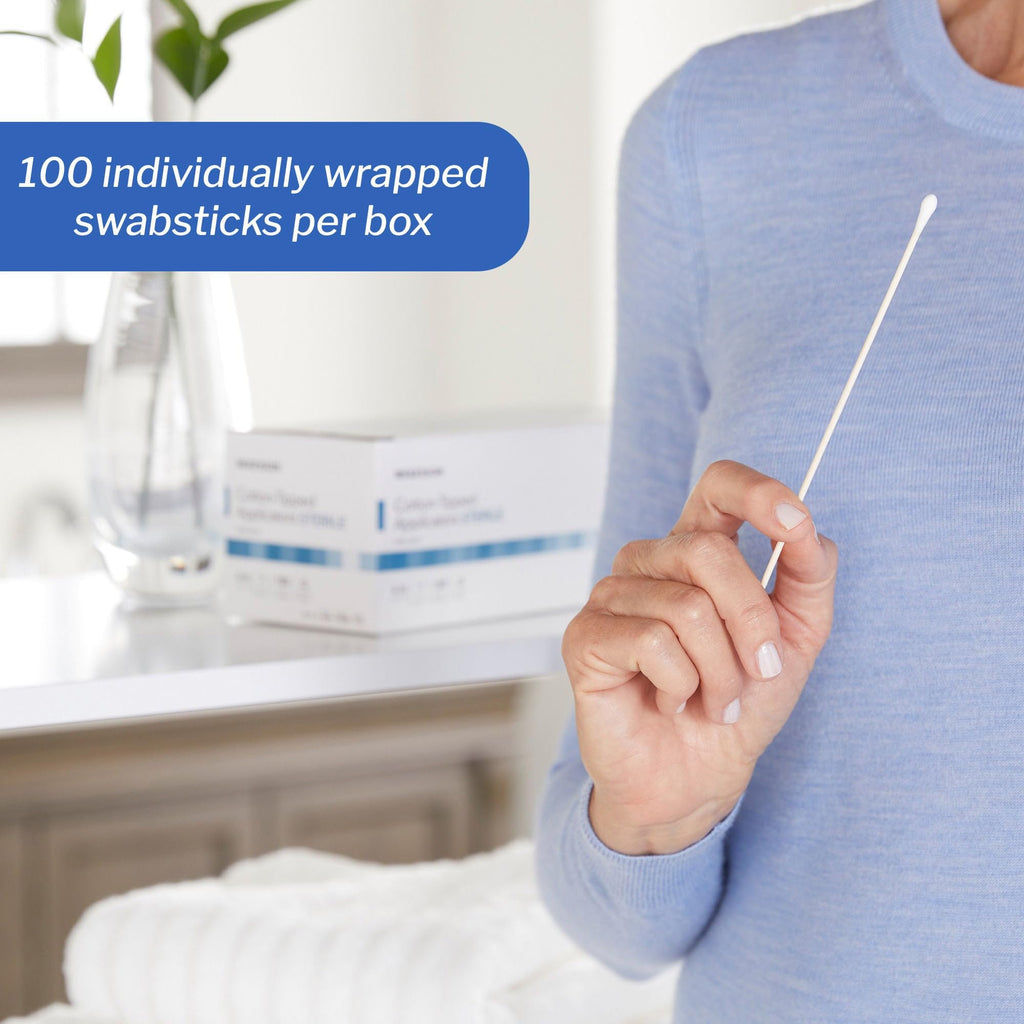 McKesson Cotton-Tipped Applicator Swabstick, Sterile, 6 in, 1 ct