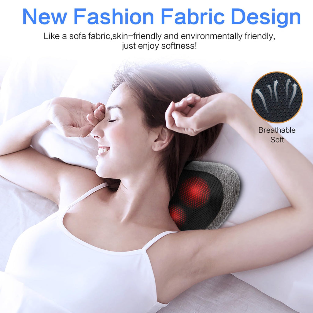 Papillon Back Massager with Heat,Shiatsu Pillow for Body Pain Relief Gray