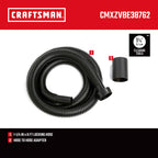 CRAFTSMAN CMXZVBE38762 1-1/4 in. x 6 ft. Friction Fit Wet Dry Vac Hose Attachment Kit, Fits Most Wet/Dry Vacuums with a 2-1/2 inch Drum Inlet and Attaches to 1-1/4 in. Accessories