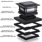 Dynaming 8 Pack Solar Post Cap Lights Outdoor with Flickering Flame Light, Fence Post Solar Lights Fit for 4x4 5x5 6x6 Vinyl/Wooden Posts, High Brightness SMD LED Lighting Decor for Garden Deck Patio