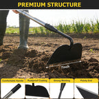 Draw Hoe Garden Tool, Heavy Duty Garden Hoes for Weeding Stainless Steel Long Handle, Easy Stand Up Scraping Weeder Tool for Garden, 63inch Adjustable Weed Hoe with 7-inch Wide Welded Blade