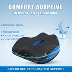 SereneSitz Orthopedic Seat Cushion, Ergonomic Memory Foam Seat Chair Cushion for Office Chair Cushion, Car Seat, Airplane, Sciatica & Back Pain Relief for Long Sitting