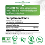 Mother Nature Aguaje Curves Capsules for Women, 1000mg (120ct), Natural & Sustainably Sourced Aguaje Fruit from Peru for Female Health, Hormone Balance, Curve Enhancer, Vegan, Non-GMO & Gluten-Free
