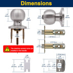Lanwandeng 4 Pack Door Knobs with Lock and Key,All Keyed Same Entry Door Knob, Exterior and Interior Door Lock, Door Handle Satin Nickel