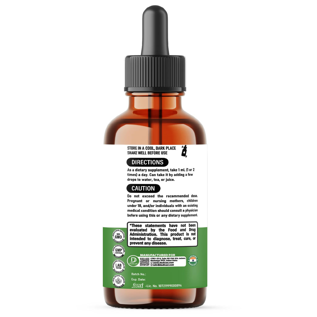 DEDICAD 12in1 Wormwood Liquid Drops - Black Walnut Wormwood Tincture Liquid Extract Whole Cloves and 9 More Herbs - 60 Days Supply