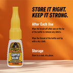 Gorilla Super Glue, Brush and Nozzle Two-Way Applicator, Clear, 12 g