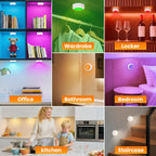 Ahuledlight LED Puck Lights with Remote Control, 16 Color Changing Under Cabinet Lighting with Dimmer & Timer, AAA Battery Operated,Under for Closet Bedroom Kitchen, Stair (12 Pack White)