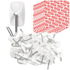 Sinfuo Wire Hooks for Wall Small 32 Hooks, Heavy Duty Wall Hooks with 36 Strips, Damage Free Adhesive Hooks for Key Holder, Coat, Door, Shower Hanging