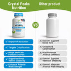 CRYSTAL PEAKS NUTRITION Vein & Artery Supplement - Blood Flow Supplement with Calcium - Blood Circulation Support for Men, Women - Circulation and Vein Support - 60 ct