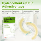 Carbou 20 Pcs Elastic Ostomy Barrier Strips - Medical Grade Hydrocolloid Waterproof Leak - Skin Adhesive Ostomy Barrier Tape for Colostomy Stoma Bags