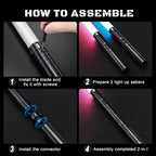 TQQALCYS Lightasaber, Type-C Rechargeable Sword Toy for Kids Cosplay, 2PCS