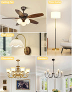 PARTPHONER E12 LED Bulbs 60W Equivalent, E12 Small Base Candelabra Ceiling Fan Bulbs 6W 620LM, A15 Globe Bulb 85+ CRI Non-dimmable 3000K Warm White, 6 Pack