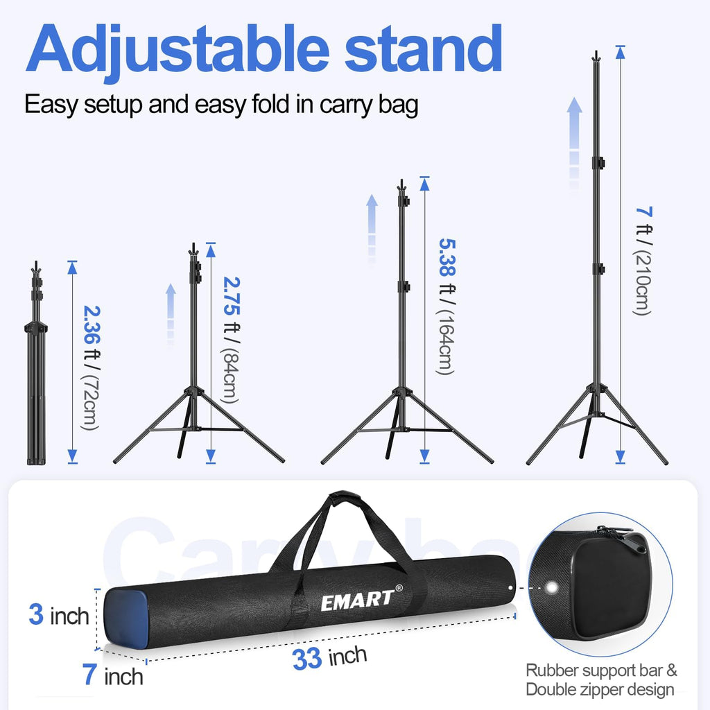 EMART Backdrop Stand 10x7FT Adjustable Back Drop Stand for Party Photoshoot