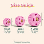 WOOF Pupsicle Interactive Dog Ball Toy for Dogs Large 25-75 lbs - Pink