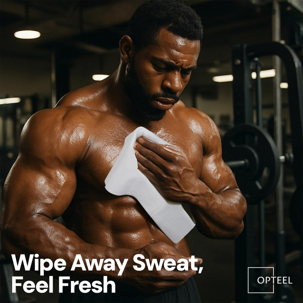 OPTEEL Thick & Large Body Wipes for Adults Bathing No Rinse – Shower Wipe, Ideal for Men, Women & Elderly – Soft & Gentle, Travel Wipes Perfect Alternative to Shower – 8 Packs (80ct)