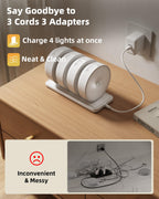 EZVALO 4 Pack Motion Sensor Closet Lights with Charging Station, 1200mAh Rechargeable LED Under Cabinet Lighting, Puck Light, Dimmable, 3 Color Temps, Magnetic, Stick-On for Kitchen, Closet, Stairs