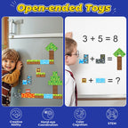 100PCS Magnetic Blocks -Build Mine Magnet World Forest & Lava Set, Magnet Building Toys for Kids Ages 5-7, STEM Sensory Toddler Toys for 3+ Year Old Boys & Girls, Creativity Birthday Gifts for Child
