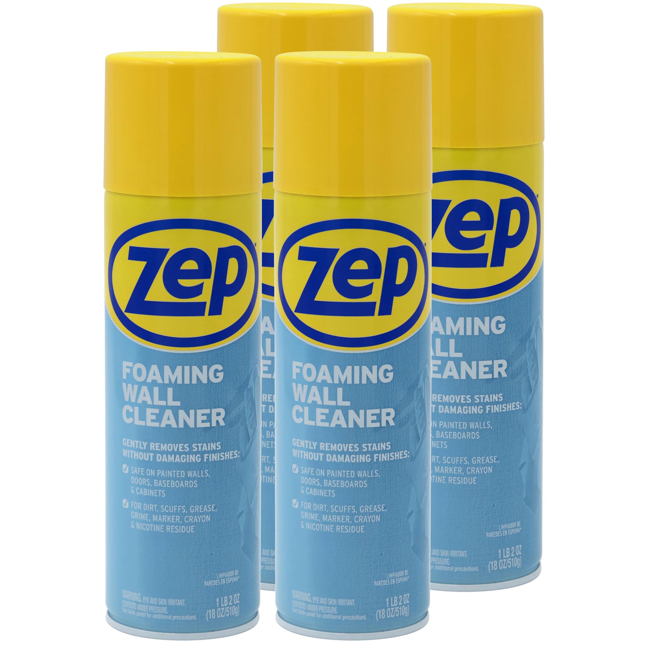 Zep Foaming Wall Cleaner - 18 oz (Case of 4) ZUFWC18 - Removes Stains Without Damaging Finishes