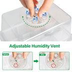 Bonviee Seed Starter Trays with 12-LED Grow Lights, Clear, 5 Pack