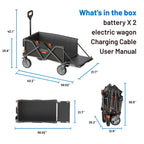 Litheli Electric Wagon Cart with 2 Battery, All-Terrain Wheels & Variable Speed | 200L Capacity, 300 lbs Heavy-Duty Utility Wagon for Camping Beach Garden Shopping