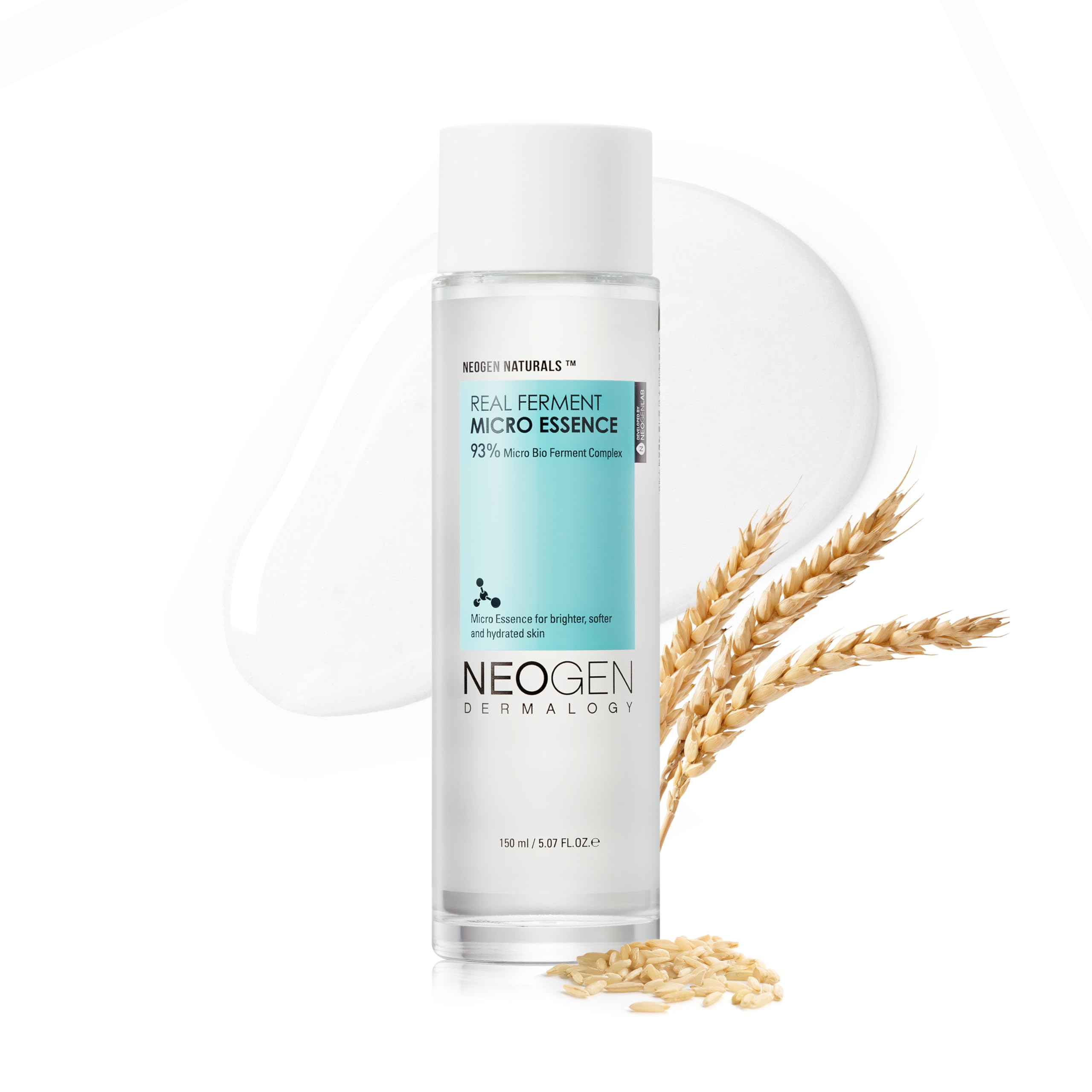 DERMALOGY by NEOGEN Real Ferment Micro Essence, Korean Skincare Toner & Essence with 93% Ferments for Instant Hydration and Healthy-Looking Skin, 5.07 fl oz (150 ml)