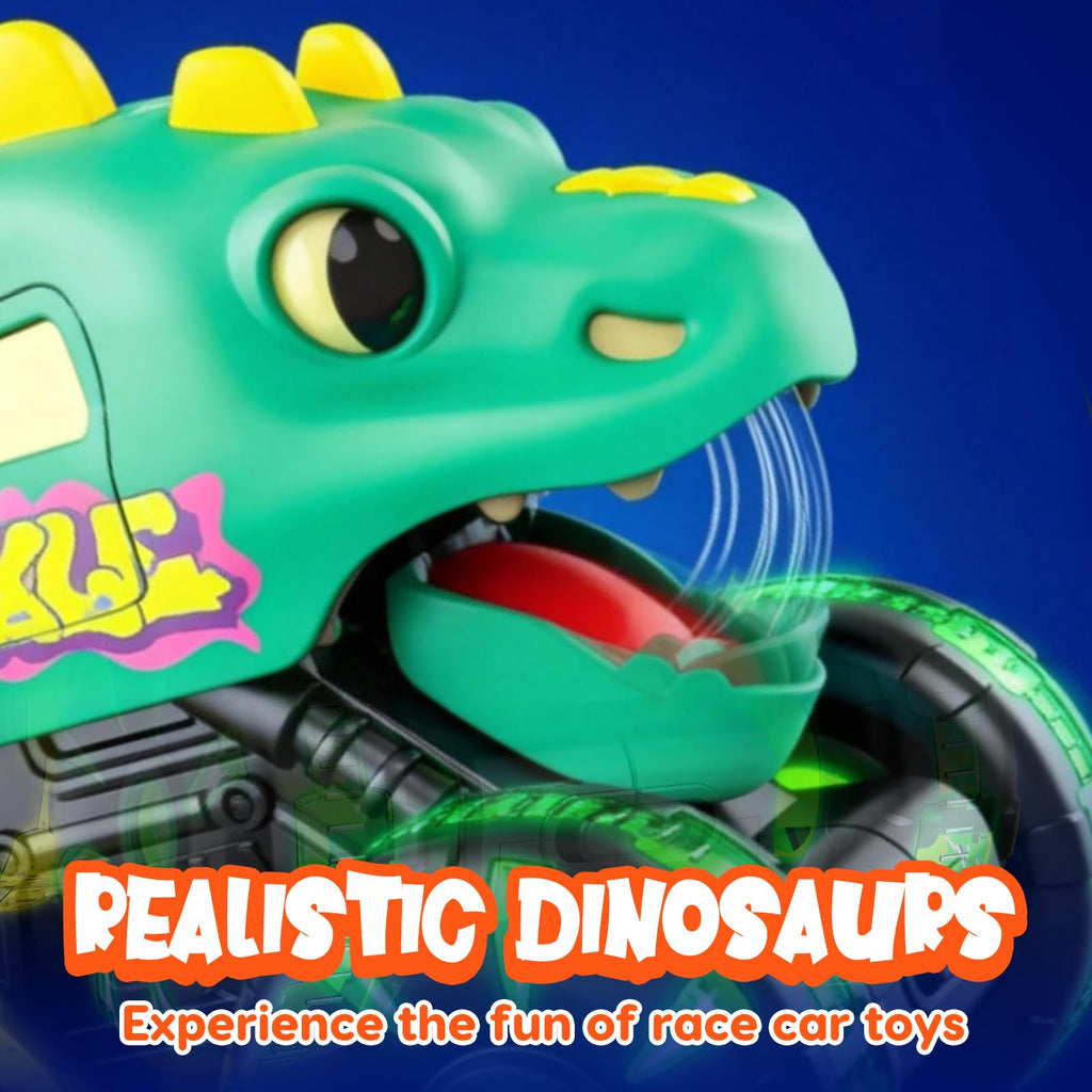 Monster Truck Toys Dinosaur Cars, Press and Go Light Up Cars for Toddlers
