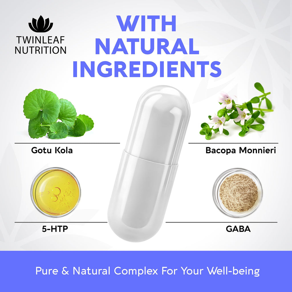 Natural Serotonin Supplement - Made in USA Manganese Serotonin & Cortisol Manager - Serotonin Booster Vitamin Supplement for Women with 5-HTP Vitamin B6 B12 GABA L Theanine L Tryptophan - 60 Capsules